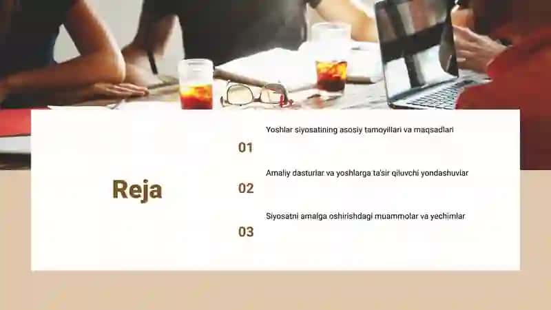 Yoshlarga oid davlat siyosatining izchil va samarali tashkil etish 2