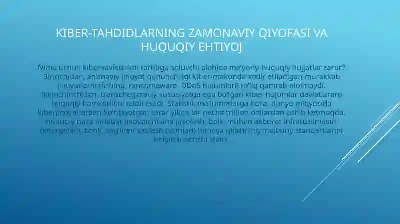 Kiberxavfsizlikga oid milliy va xorijiy me’yoriy huquqiy hujjatlar tahlili 2