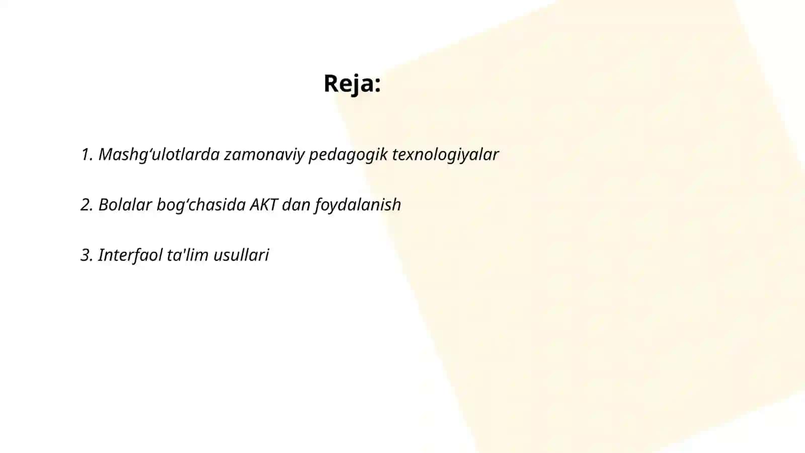 Mashgʻulotda tarbiyachining innovatsion yondashuvi 2