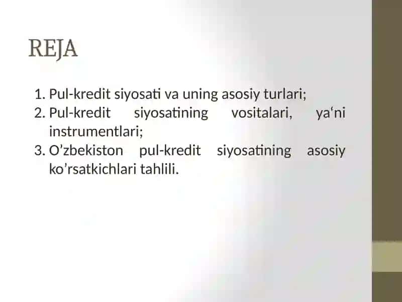 PUL-KREDIT SEKTORINING IQTISODIY TAHLILI 2
