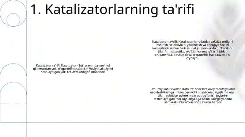 Katalizatorlarning Umumiy Tavsifi 2
