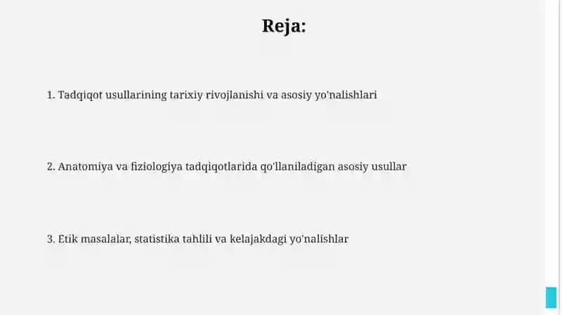 Odam anatomiyasi va fiziologiyasi tadqiqot metodlari 2