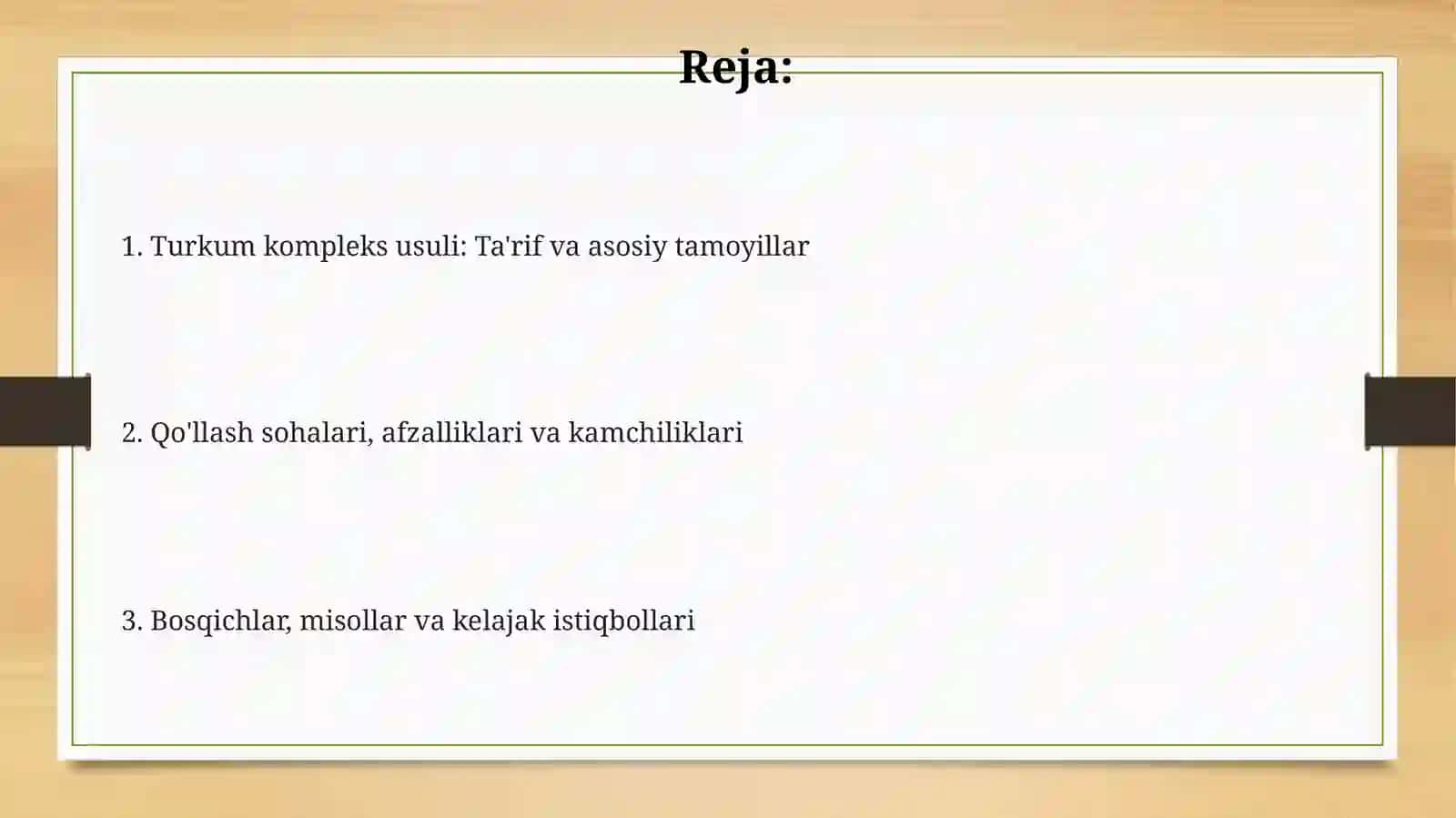 Turkum kompleks usuli 2