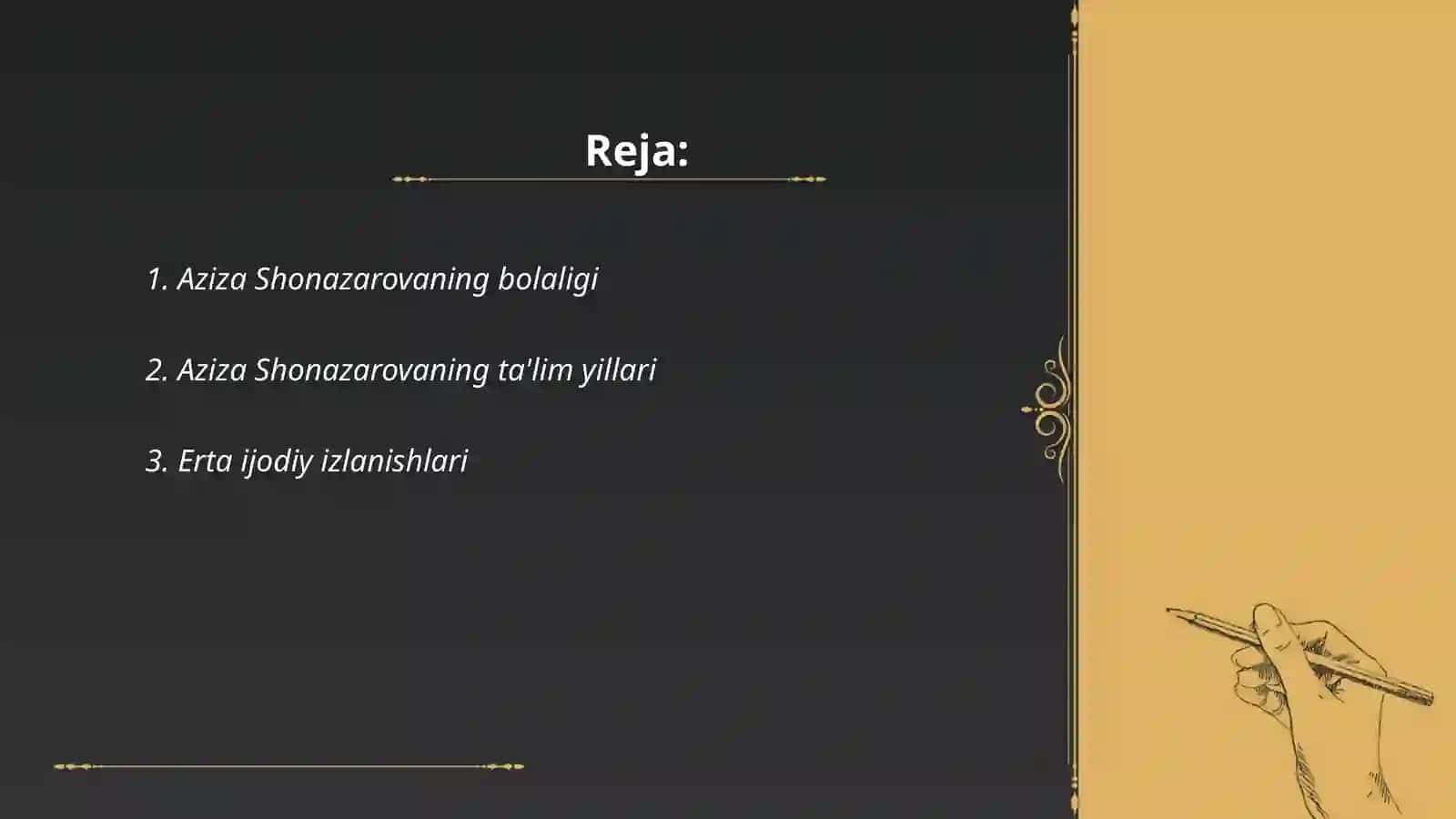 Aziza shonazarova hayoti va ijodi 2