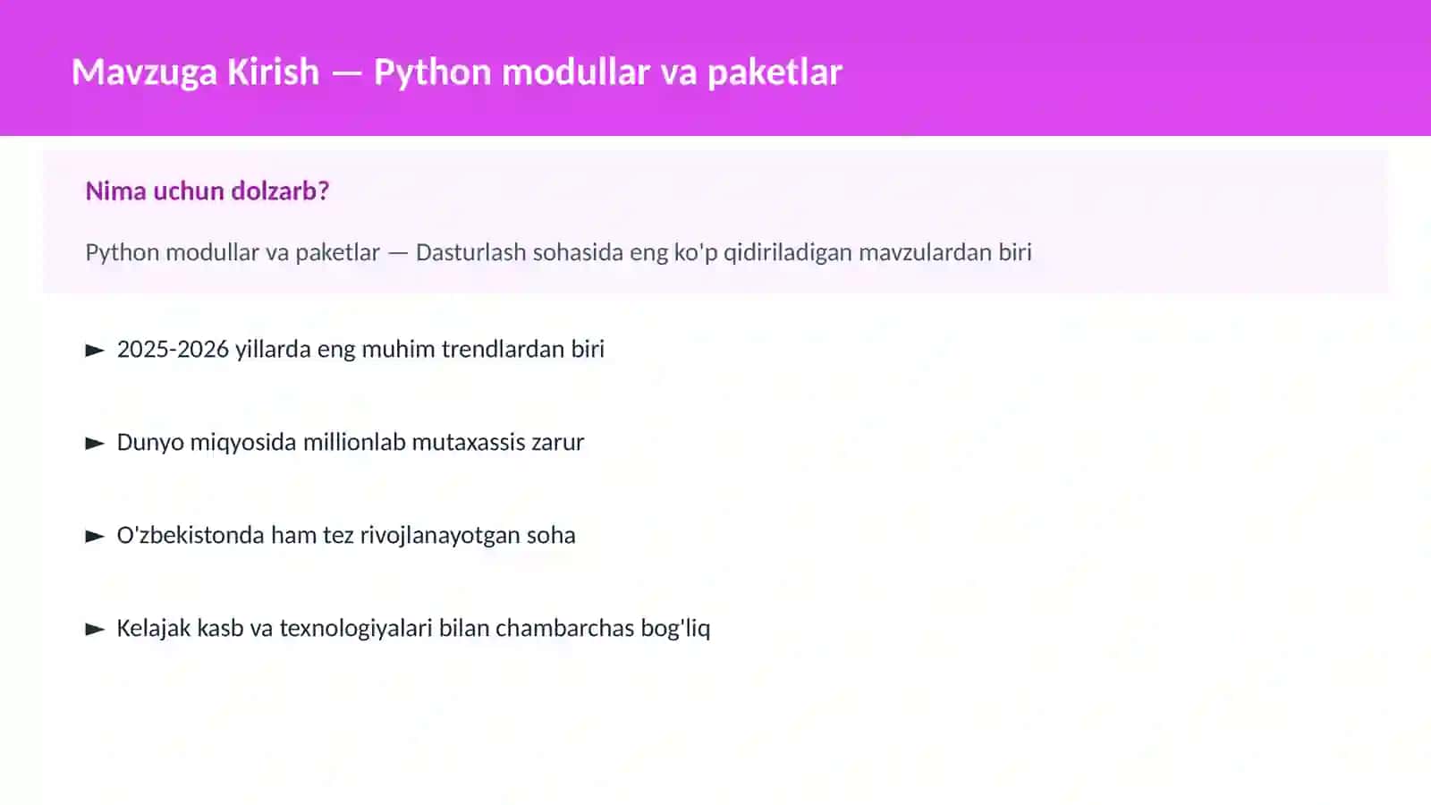 DASTURLASH | PYTHON DASTURLASH 2