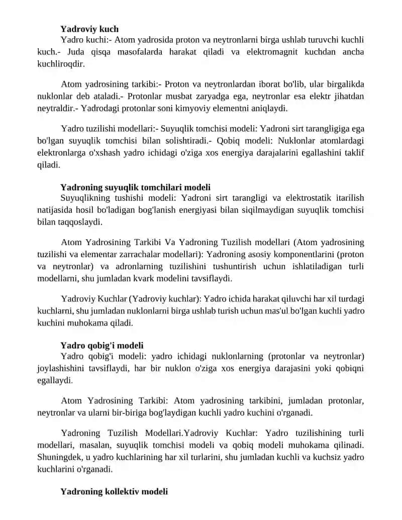 Atom Yadrosining Tarkibi Va Yadroning Tuzilish Modellari 2