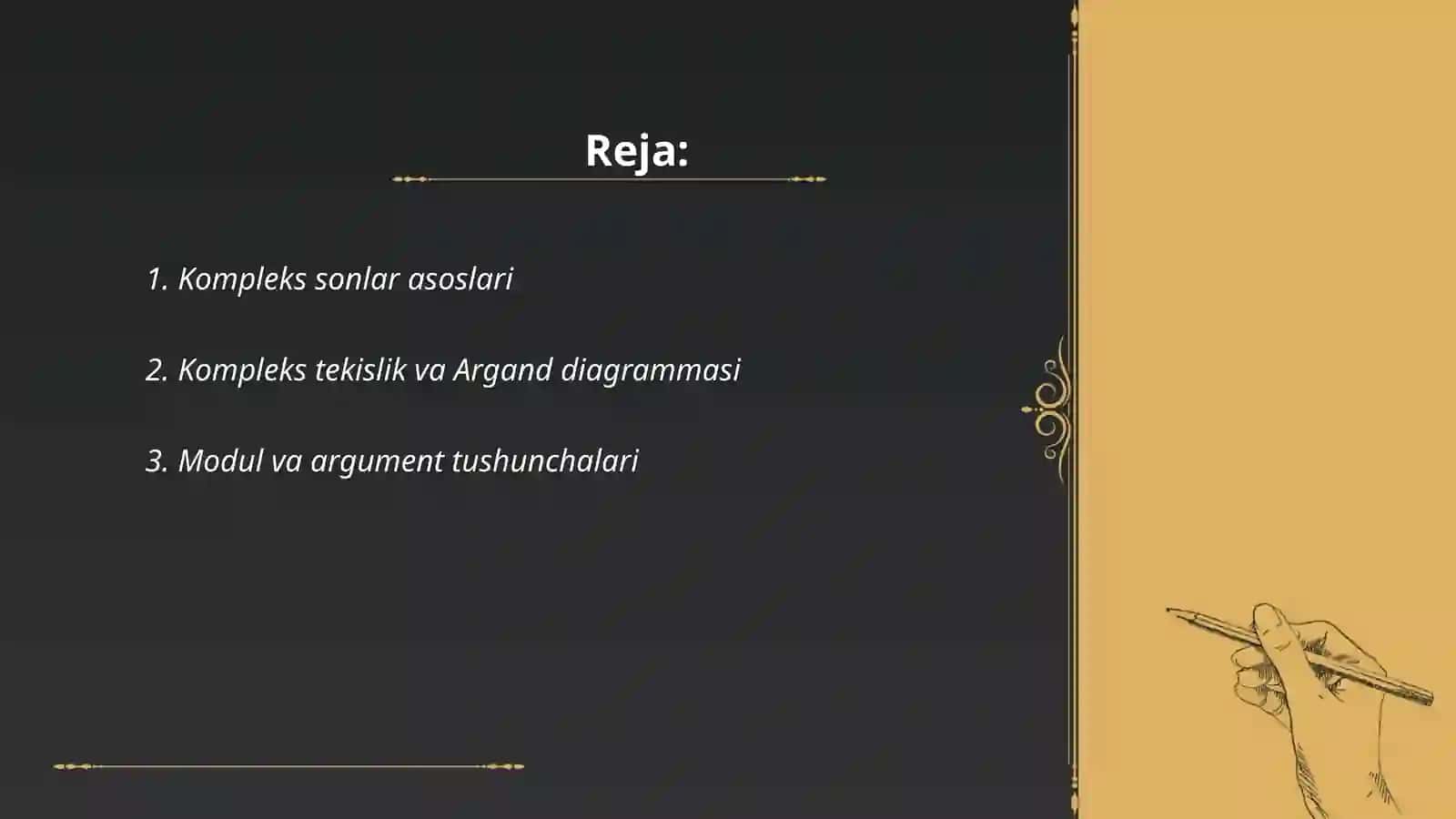 Algebraik shaklda berilgan kompleks sondan ildiz chiqarish 2