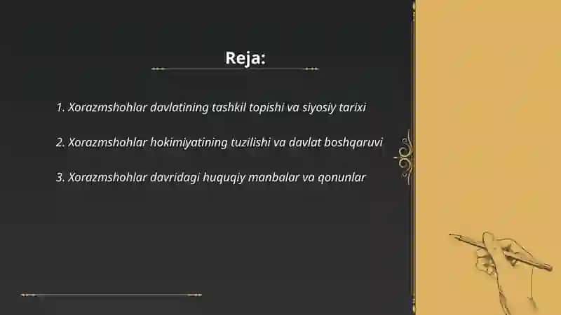Xorazmshohlar davlatida davlat va huquq 2