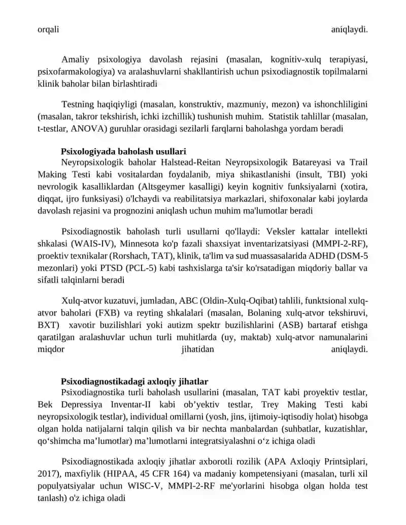 Psixodiagnostika va amaliy psixologiya haqida tushuncha 2