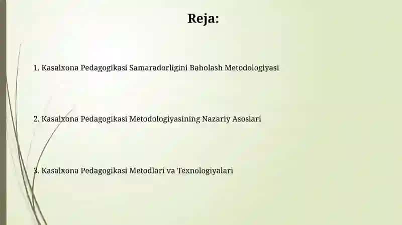 Kasalxona Pedagogikasi Samaradorligini Baholash Metodologiyasi 2