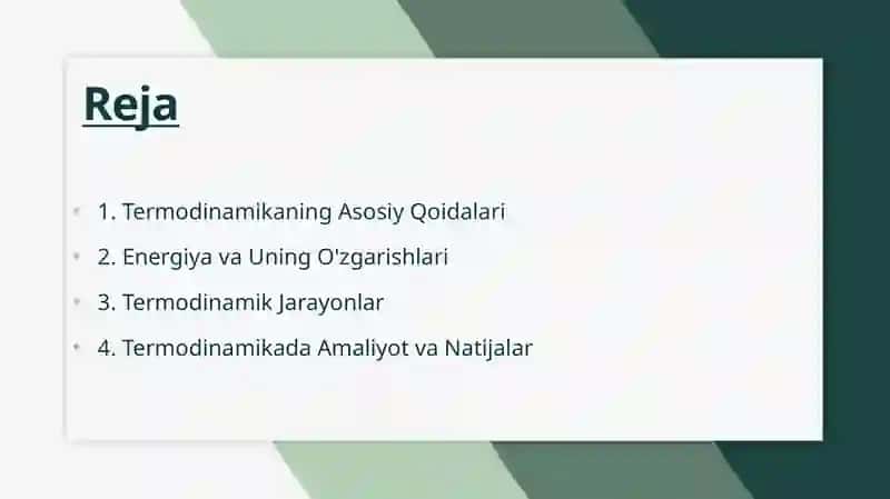 Termodinamika asoslari slayd 2