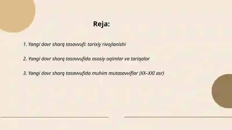 Yangi davr sharq tasavvufi 2