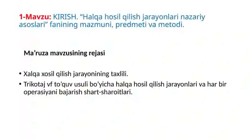 HALQA HOSIL QILISH JARAYONLARI NAZARIY ASOSLARI 2
