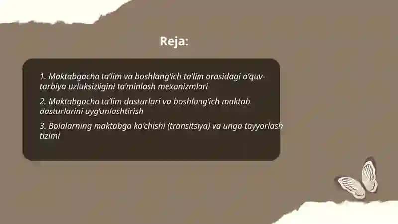 Maktabgacha taʼlim- uzluksiz taʼlimning bosh boʻgʻini 2