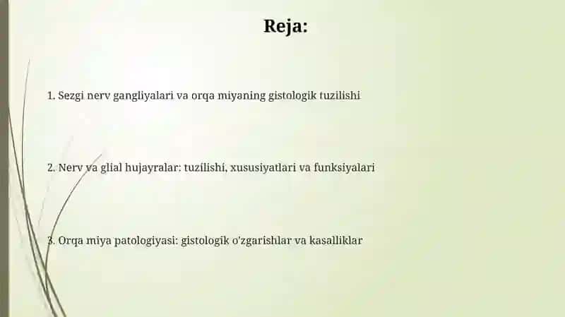 Nerv tizimi sezuvchi nerv tugunlari orqa miya gistalogya 2