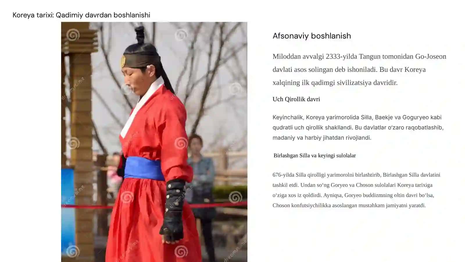 Koreya Respublikasi haqida  loyiha ishi 11-sinf jaxon tarixi 2