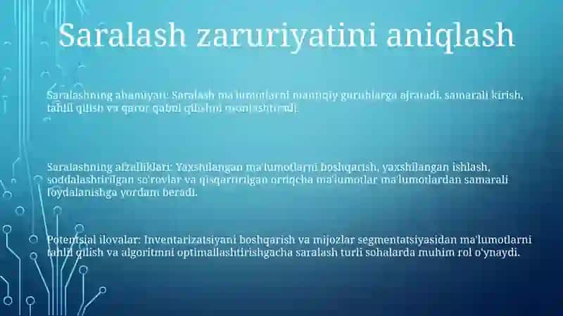 Tóplamlarni Sinflarga Ajratish 2