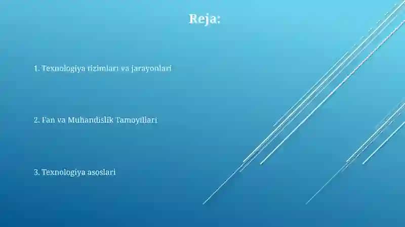 Texnologiya fani nazariyasining asosiy negizlari 2
