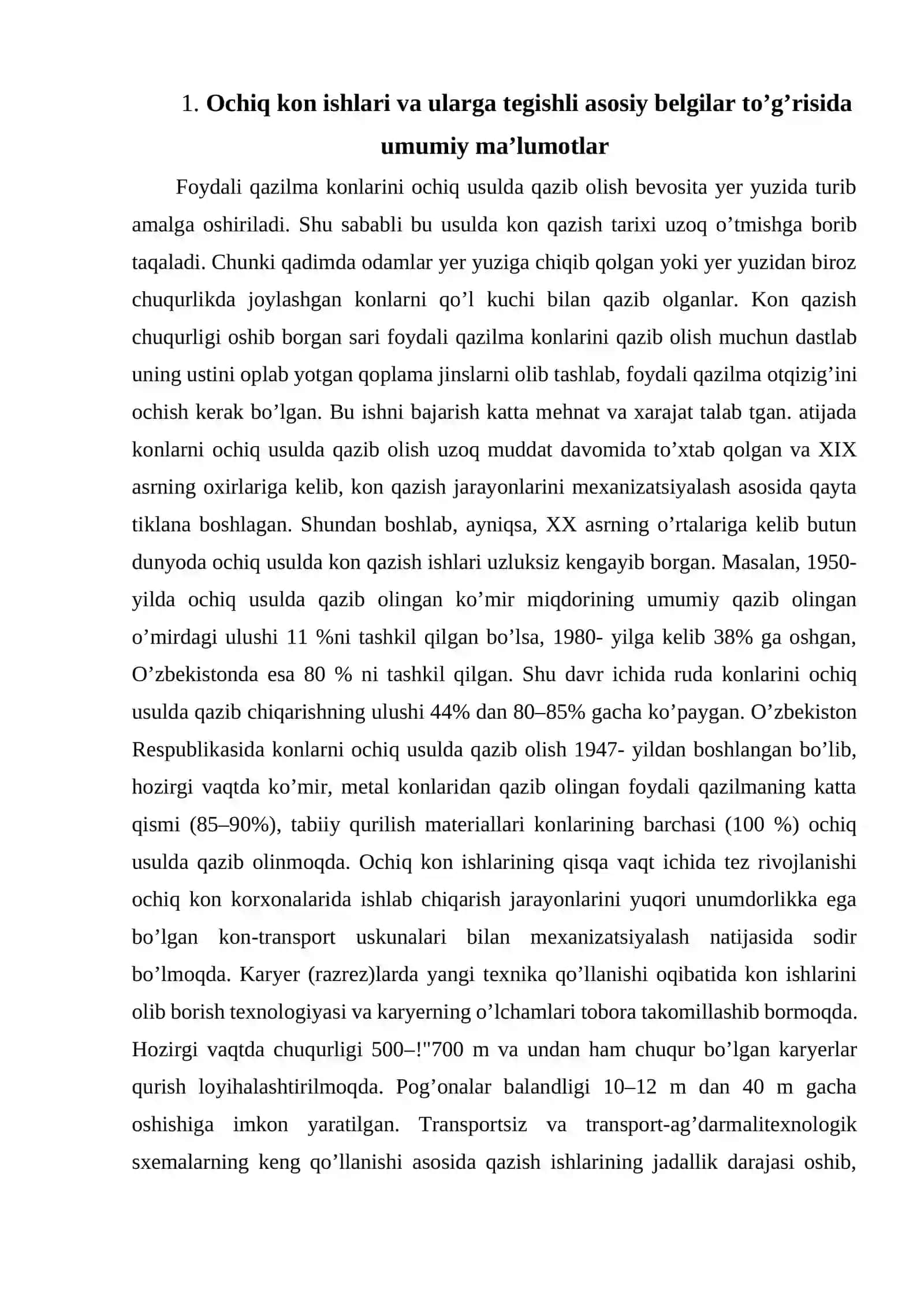 Qazib olish tizimini muvofqlashtirish va bloklarni joylashtirish olchamlarini aniqlash 2