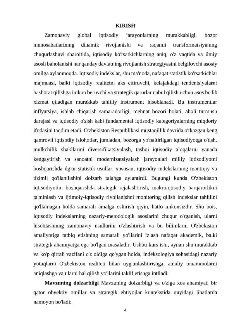 IQTISODIY INDEKSLARNING NAZARIY ASOSLARI VA QO'LLANILISHI 2