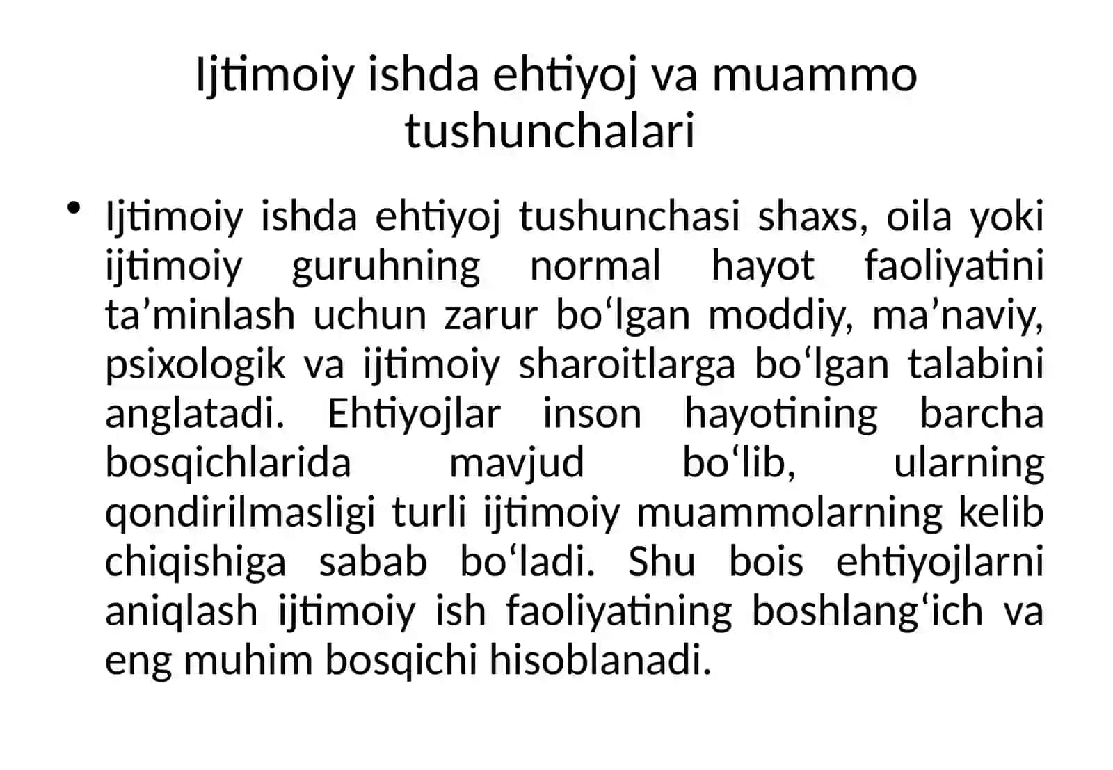 Ijtimoiy ishda ehtiyojlarni baholash va muammo aniqlash texnologiyalari 2