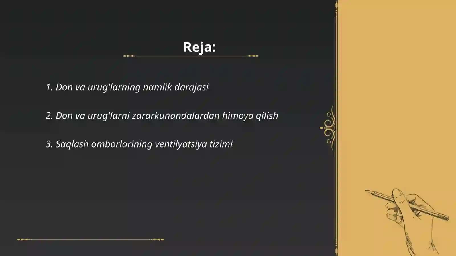 Don va urug'larni saqlash davomida boradigan jarayonlar 2