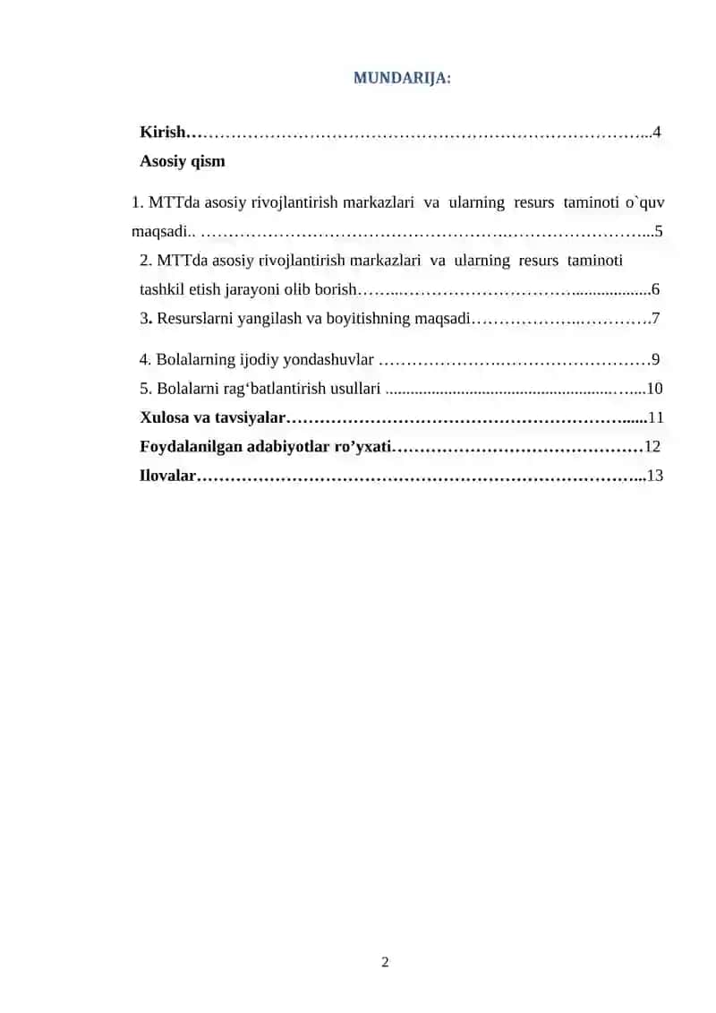 MTTda asosiy rivojlantirish markazlari  va  ularning  resurs  taminoti o`quv  maqsadi 2