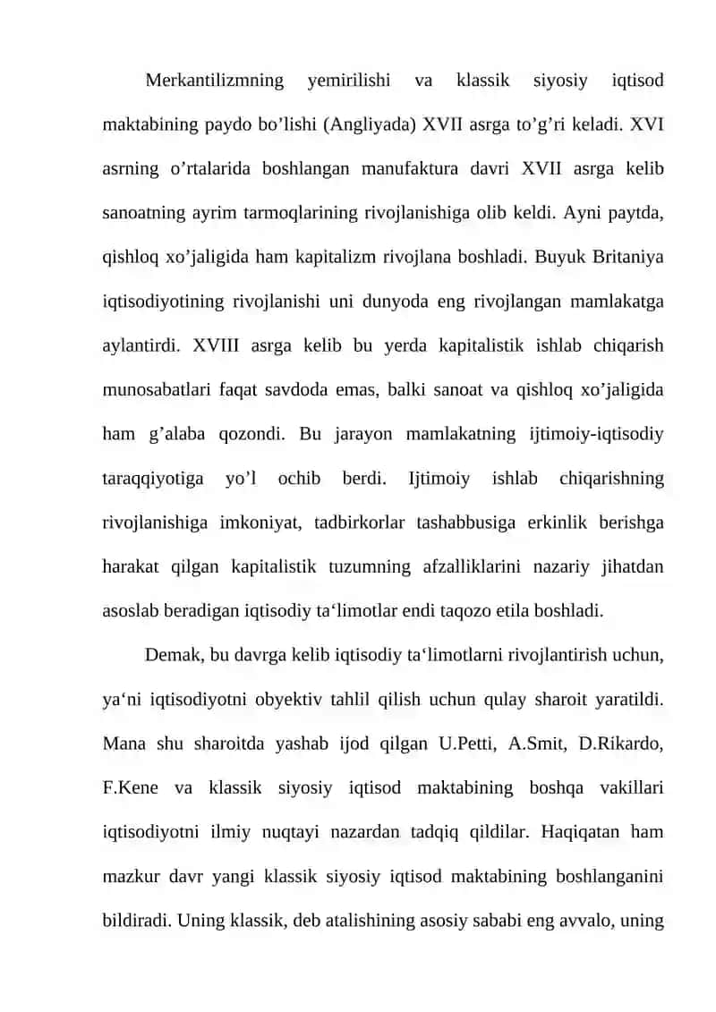 KLASSIK IQTISODIY MAKTABNING VUJUDGA KELISHI 2