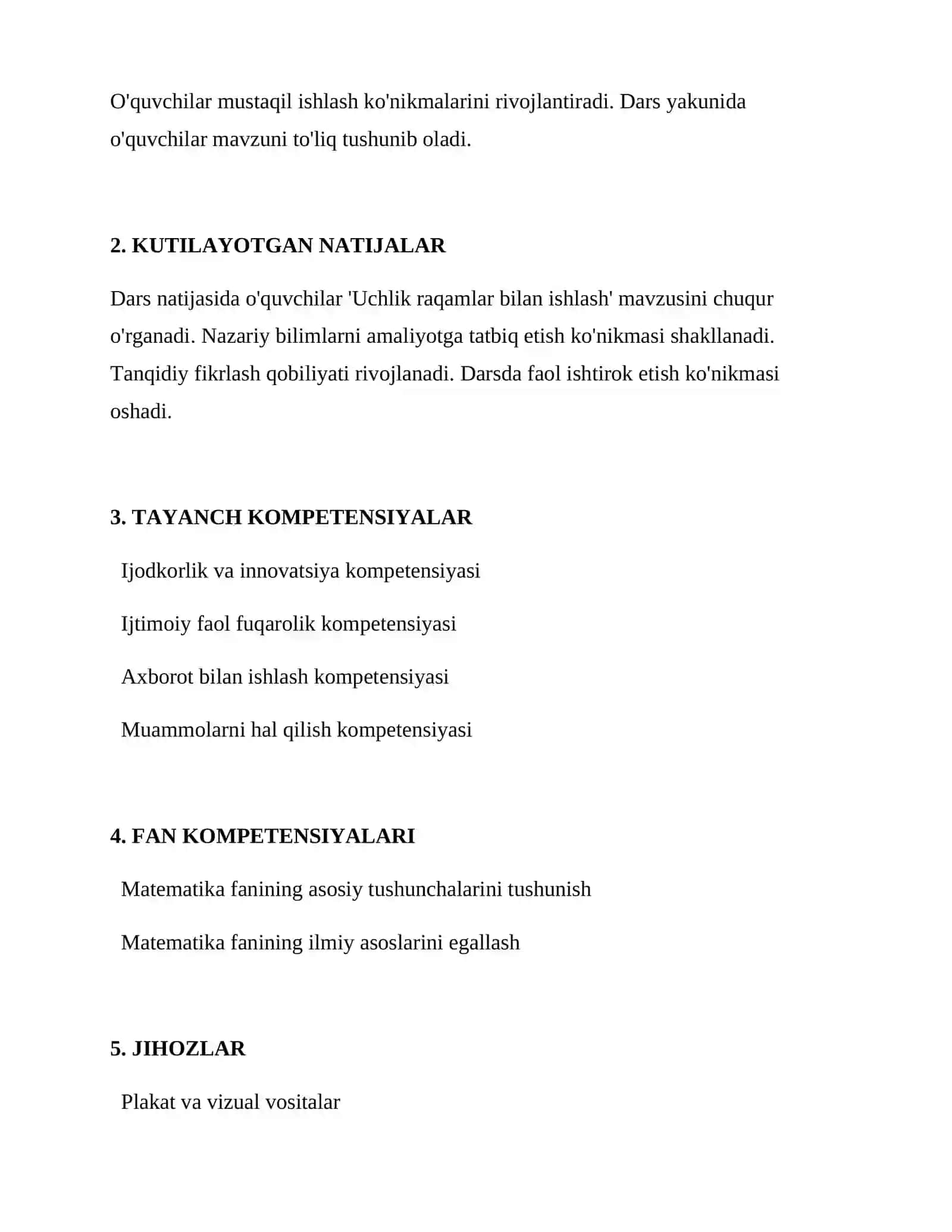 Uchlik raqamlar bilan ishlash 2