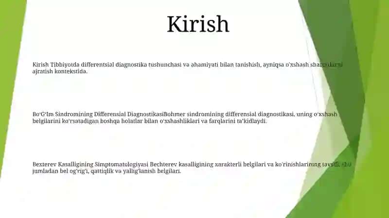 Bo‘G‘Im Sindromining Differensial Diagnostikasi, Bexterev Kasalligining Simptomatologiyasi 2
