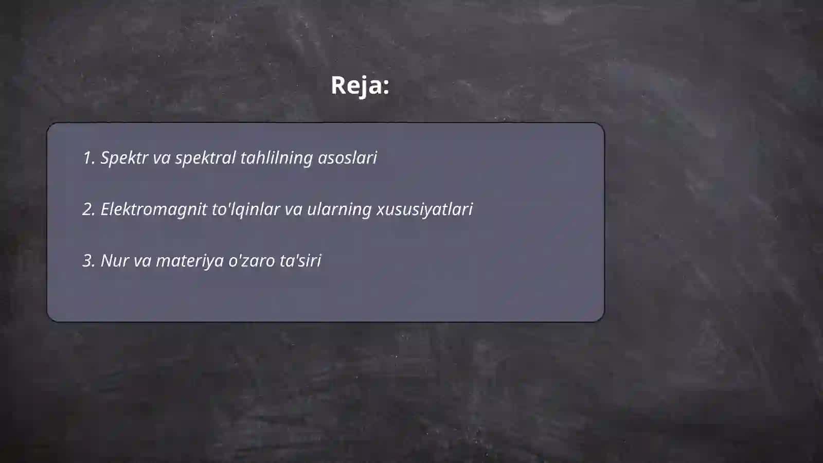 Optik spektroskopiyasining asoslari 2