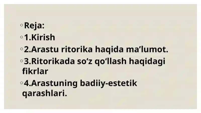 Arastuning ritorika haqida ta'limoti 2