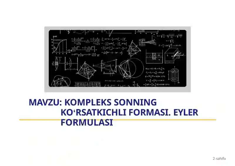 Komplekssonning Koʻrsatkichli Formasi 2