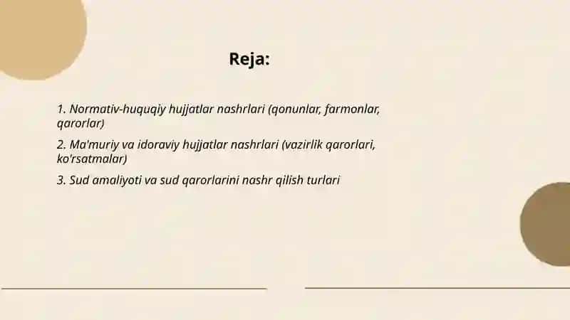 Huquqiy nashrlarning turlari va xillari 2