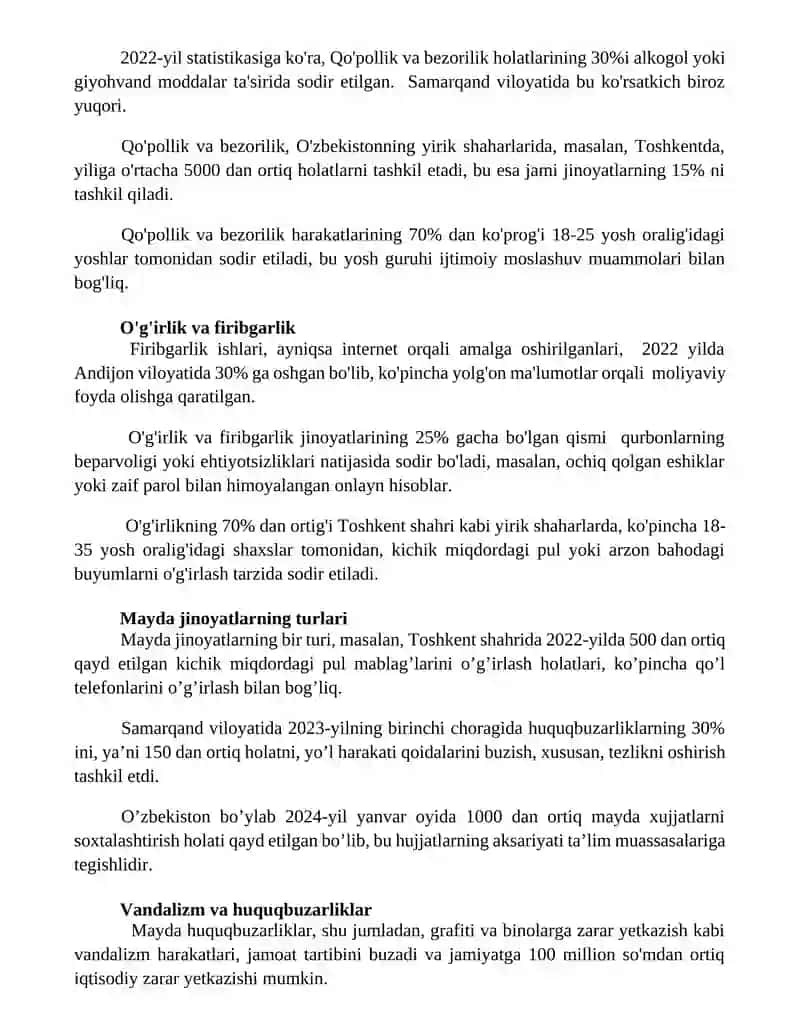 Mayda jinoyatlarning ta'rifi 2