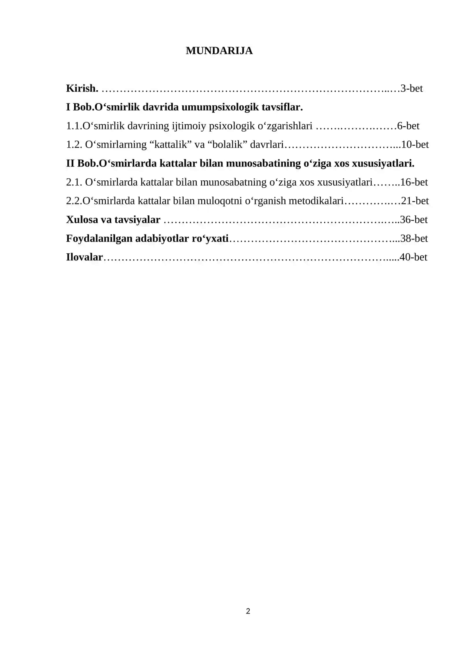Rivojlanish psixologiyasi Kurs ishi 2