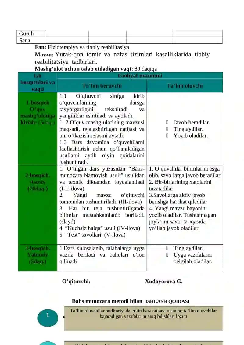 Yurak-qon tomir va nafas tizimlari kasalliklarida tibbiy reabilitatsiya tadbirlari 2