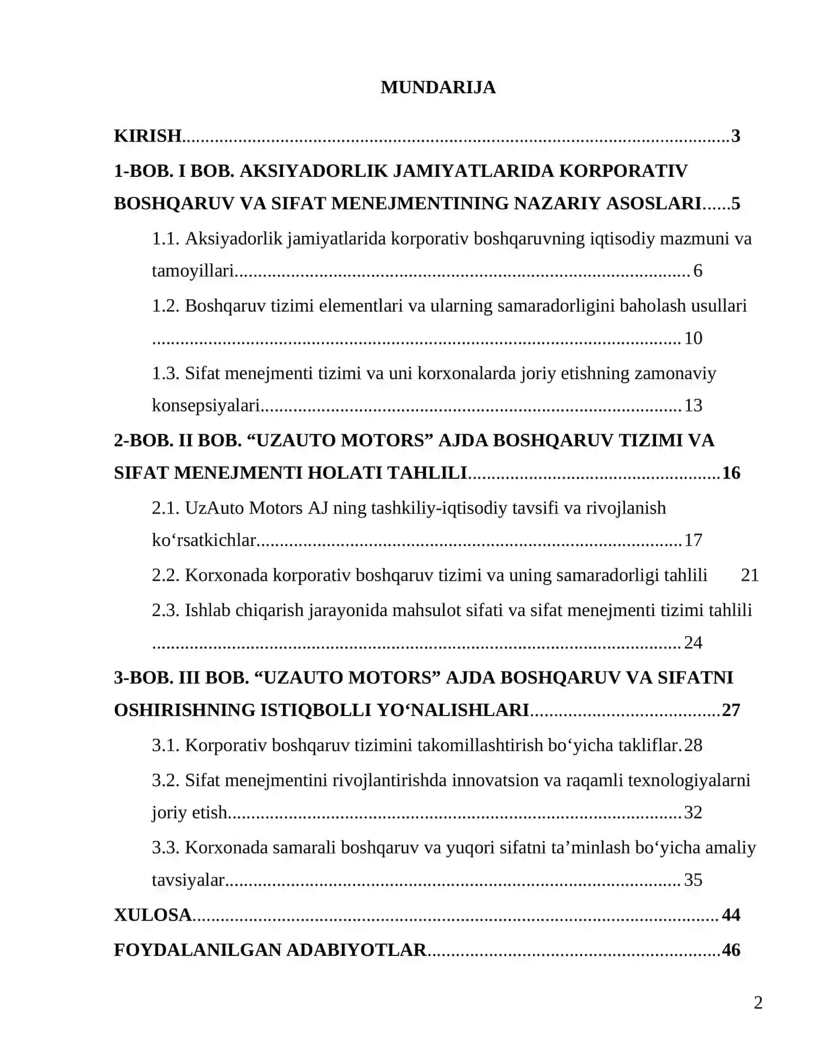 Aksiyadorlik jamiyatlarida boshqaruv jarayoni va sifatini oshirish 2