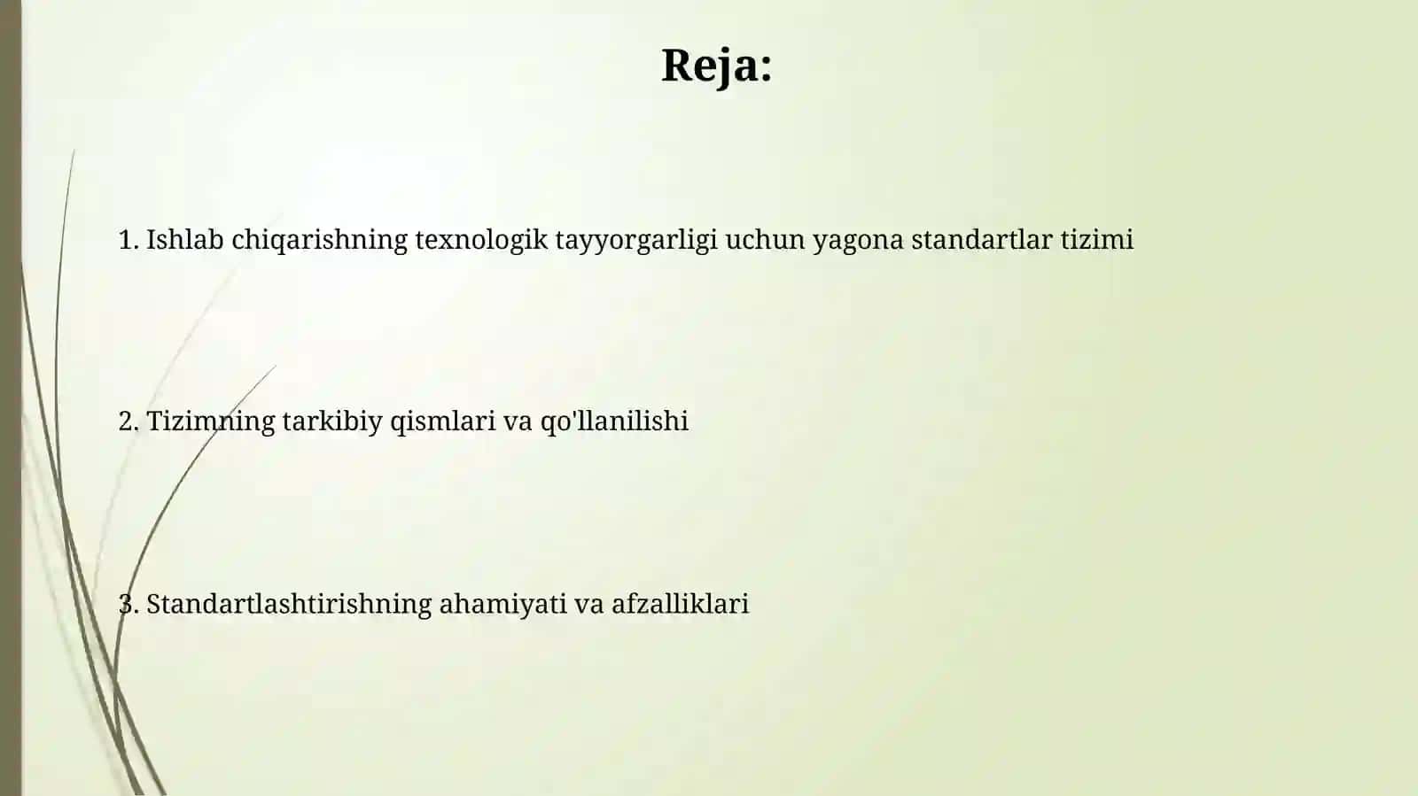 Ishlab chiqarishni texnologik tayyorlashning yagona tizimi standartlari 2