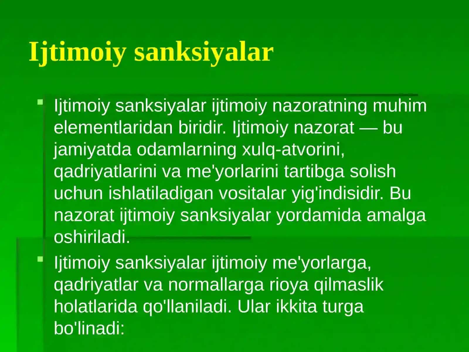 Ijtimoiysanksiyalari 2