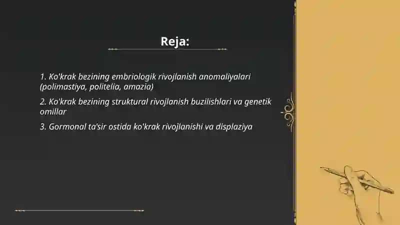 Kokrak bezi kasalliklari rivojlanish anomaliyalari yalliglanish va osma kassaliklari homiladorlik va yoldosh kasalliklari 2