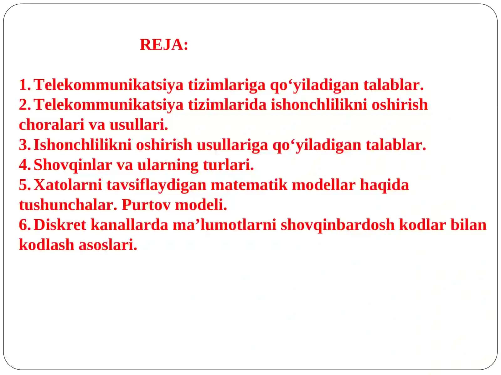 TELEKOMMUNIKATSIYA TIZIMLARIDA AXBOROT XAVFSIZLIGI TA’MINLASH 2