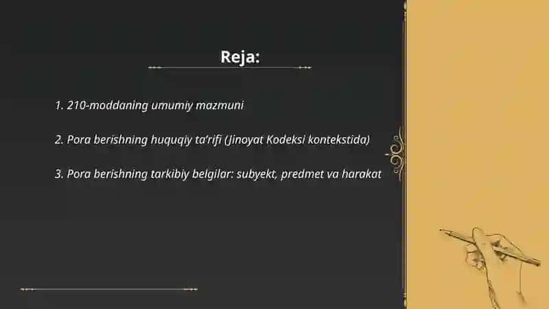 Pora berish( Jinoyat Kodeksining 210-moddasi) 2
