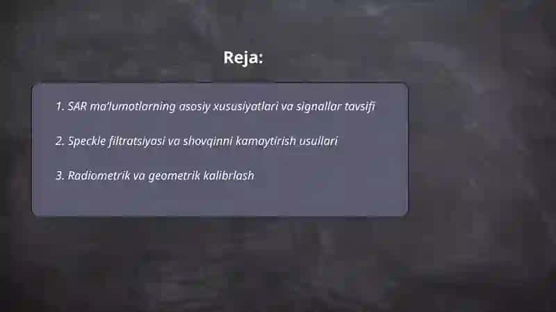 SAR maʼlumotlar tahlili 2