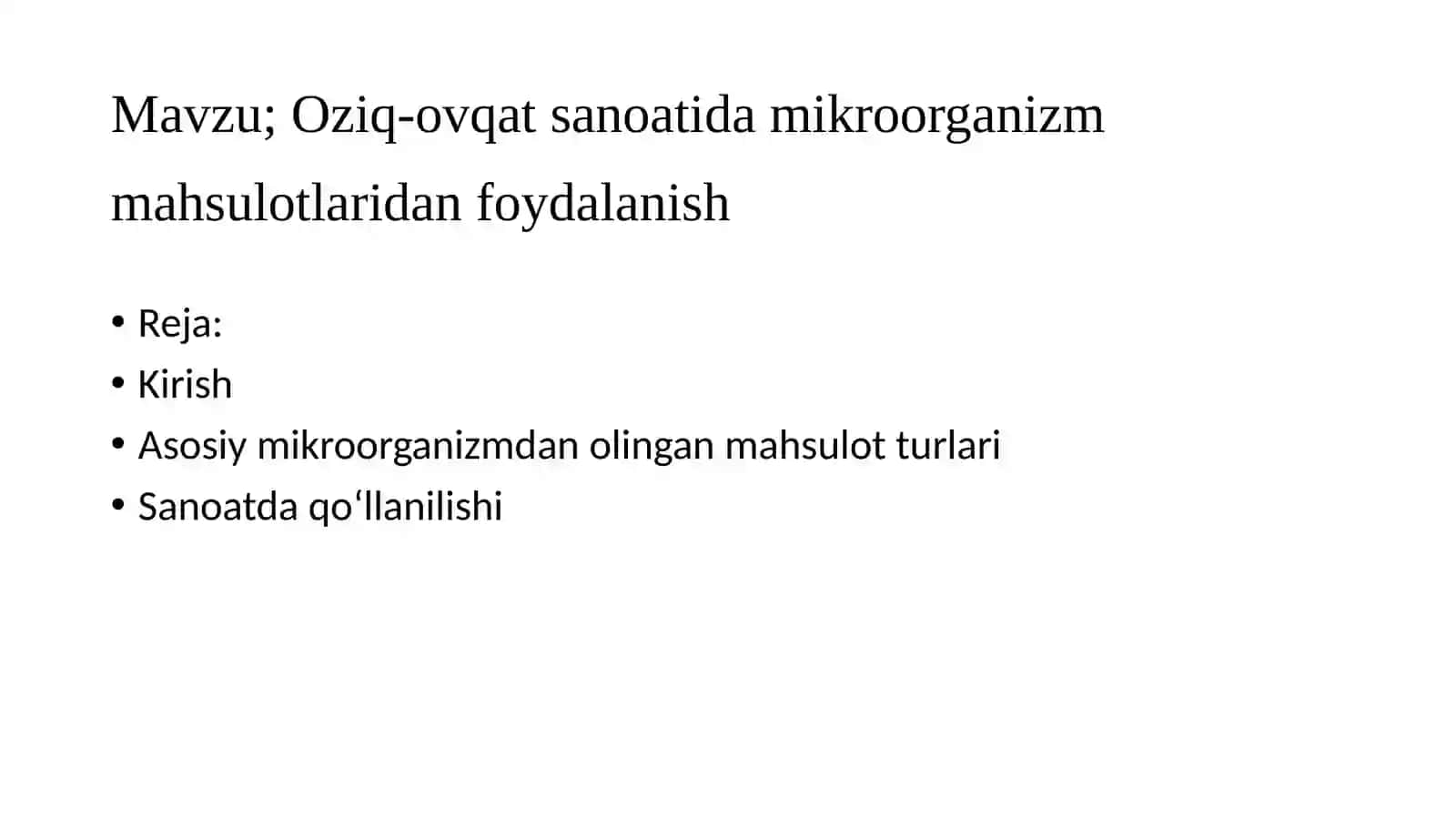 Oziq-ovqat sanoati mikroorganizmlari 2