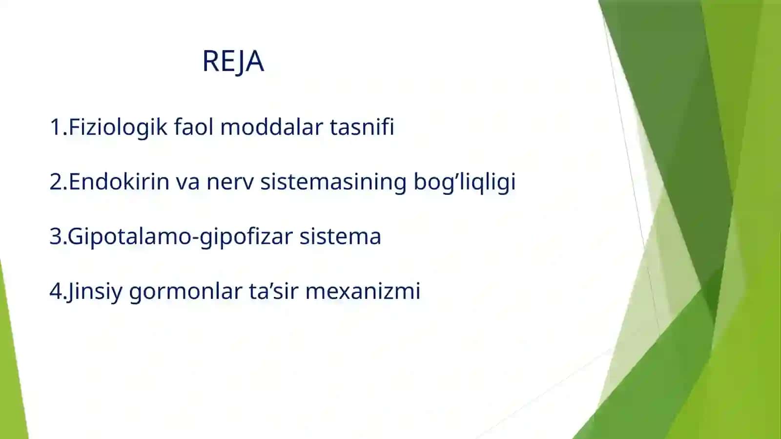 Fiziologik faol moddalar va endokrin tizimi biokimyosi 2