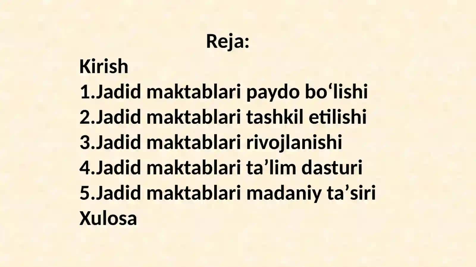 Jadid maktablari tashkil topishi va rivojlanishi 2