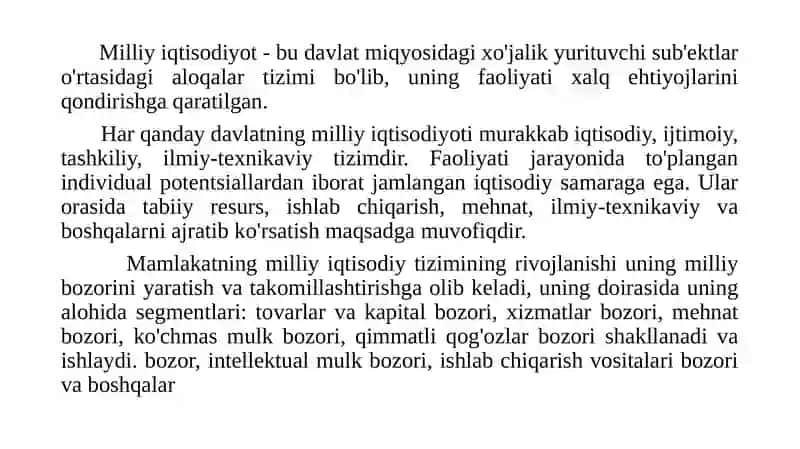 Milliy iqtisodiyotning tarmoq tuzilishi 2