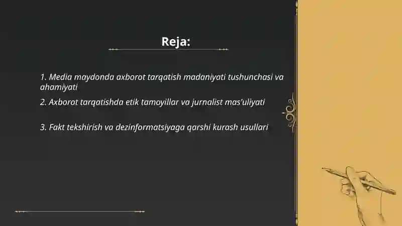 Media maydonda axborot tarqatish madaniyati 2