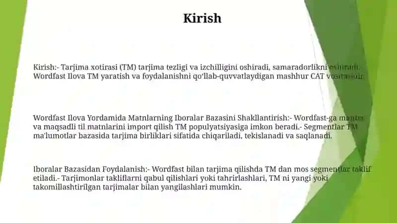 Wordfast Ilovasi Yordamida Matnlarning Iboralar Bazasini Shakllantirish 2